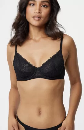 Embroidered Lace Underwire Bra & Thong