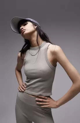 Seamless High Neck Racer Vest