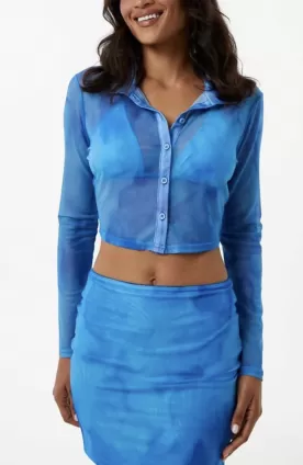 Mesh Button Up Top and Mini Skirt