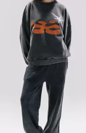 Washed Oversized Hoodie and Joggers with High Print