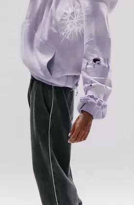 Oversized Hoodie and Joggers with High Print - Distress