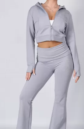 Womens Grey Yoga Zip Up - Pants