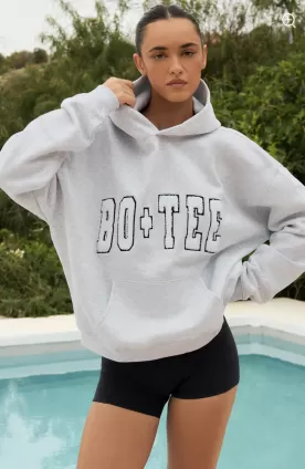 Acid Wash Oversized Hoodie in Heather Grey