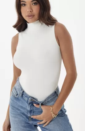Rib High Neck Bodysuit
