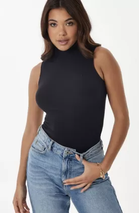 Rib High Neck Bodysuit