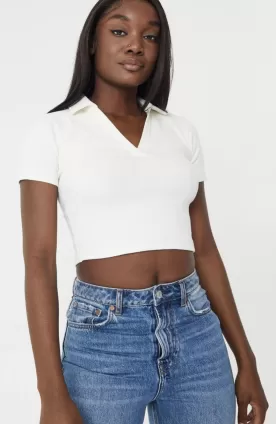 Rib Open Collar Bodysuit